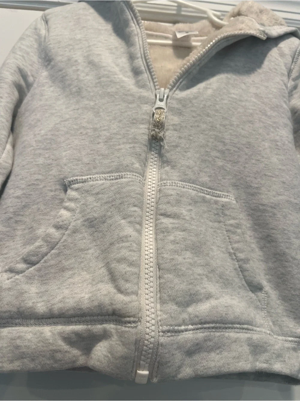 Carter’s Girls Hooded Zip Lined Jacket - Light Gray - 5T